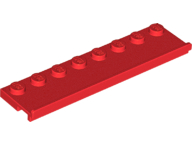 Plate Special 2 x 8 with Door Rail in Red