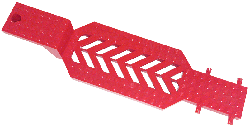 Vehicle Base, Trailer 8 x 30 x 3 1/3 in Red