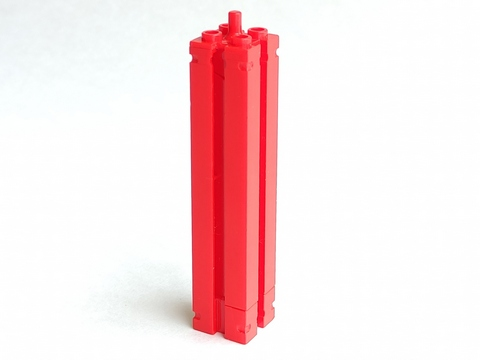 Support 2 x 2 x 8 with Grooves, Smooth On All Sides, Top Peg in Red