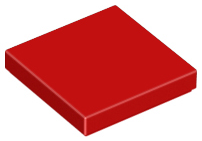 Tile 2 x 2 with Groove in Red