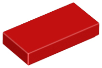 Tile 1 x 2 with Groove in Red