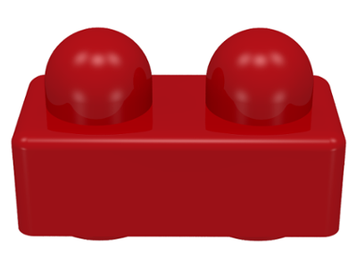 Primo Brick 1 x 2 in Red