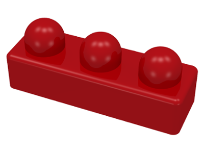 Primo Brick 1 x 3 in Red