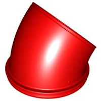 Duplo Ball Tube 45° Turn in Red