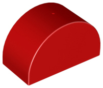 Duplo Brick 2 x 4 x 2 Curved Top in Red