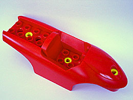 Duplo Toolo Racer Body 4 x 2 Studs in Back in Red