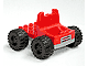 Duplo Truck with 4 x 4 Flatbed Plate and Jumbo Wheels with Light Gray Base in Red