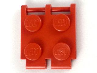 Scala, Plate Special 2 x 2 with End Bar and End Clips (Human Bracelet Segment) in Red