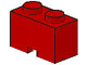 Brick Special 1 x 2 with Cable Holding Square Cutout in Red