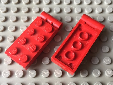 Hinge Plate 2 x 5 with Small Hole [Complete Assembly] in Red