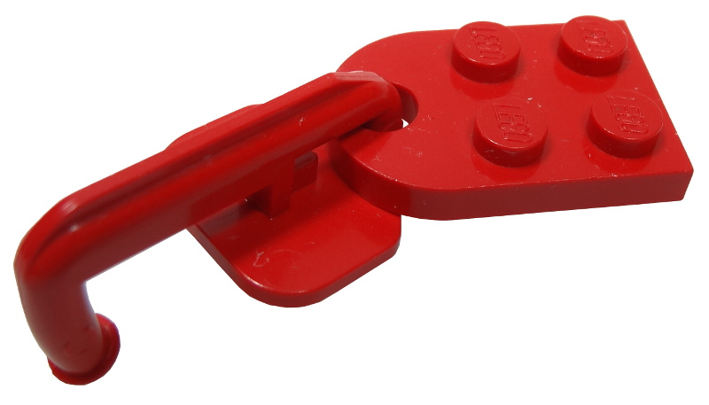 Plate Special 3 x 2 with Hole (Train Coupler Closed) with Hook in Red