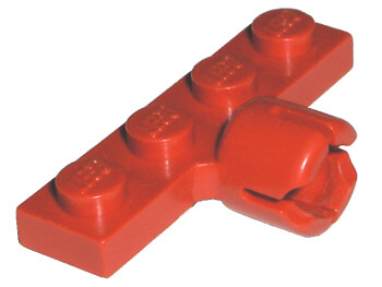 Plate Special 1 x 4 with Towball Socket, Long, 4 Slots in Red