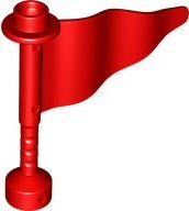 Duplo Flag Wavy 3 x 4 with Post in Red