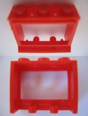 Window 1 x 3 x 2 Classic with Solid Studs, No Glass in Red