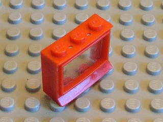 Window 1 x 3 x 2 Classic with Solid Studs [Complete] in Red