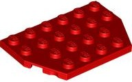 Wedge Plate 4 x 6 Cut Corners in Red