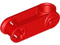 Technic Axle and Pin Connector Perpendicular 3L with Pin Hole in Red