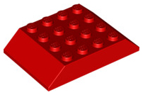 Brick Sloped 45° 6 x 4 Double [aka Train Roof] in Red