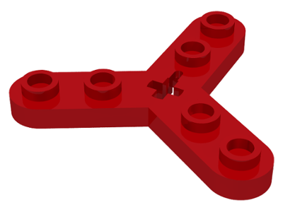 Technic Plate Rotor 3 Blade with Smooth Ends and 6 Studs (Propeller) in Red