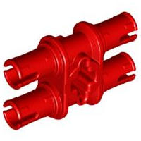 Technic Pin Double with Axle Hole in Red