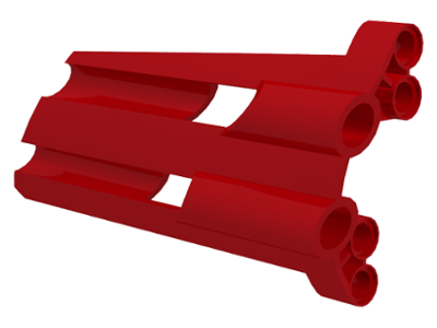 Technic Panel Fairing # 3 Large Long, Large Holes, Side A in Red