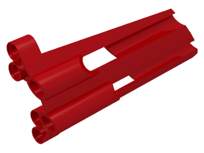 Technic Panel Fairing # 4 Large Long, Large Holes, Side B in Red
