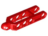 Technic Steering Arm 6.5 x 2 with Towball Socket Rounded, Chamfered in Red