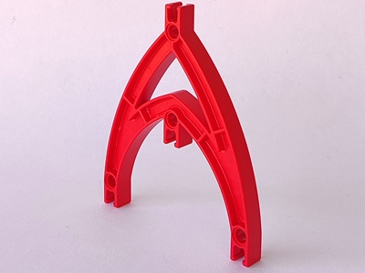 Znap Beam Double Curve 4 Holes in Red