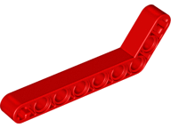 Technic Beam 1 x 9 Bent (7 - 3) Thick in Red