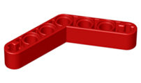 Technic Beam 1 x 7 Bent (4 - 4) Thick in Red