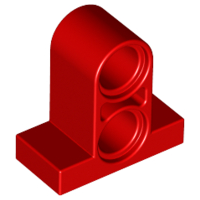 Technic Pin Connector Plate 1 x 2 x 1 2/3 [Two Holes On Top] in Red