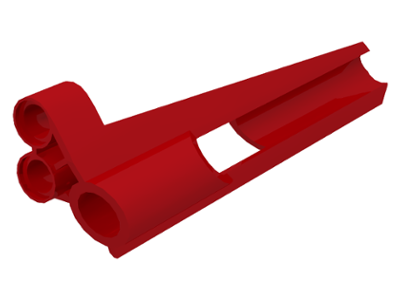 Technic Panel Fairing # 8 Small Long, Large Hole, Side B in Red