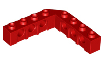 Technic Brick 5 x 5 Right Angle (1 x 4 - 1 x 4) in Red