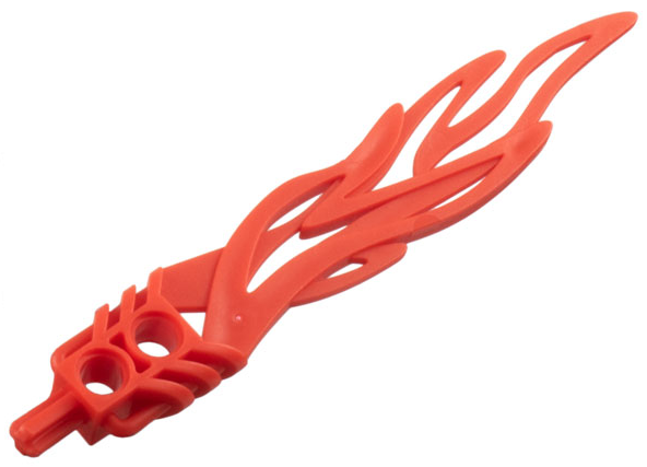 Large Figure Weapon Sword, Toa Flame 2 x 12 with Two Holes in Red