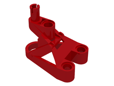 Large Figure Foot, 3 x 4 1/2 x 2 1/3 with Technic Pin Connector in Red