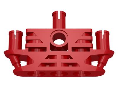 Large Figure Skeletal, Torso with 3 Pins (Tohunga) in Red