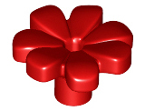 Plant, Flower, Minifig Accessory with 7 Thick Petals and Pin in Red