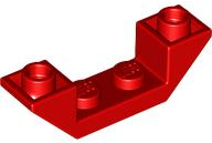 Brick Sloped Inverted 45° 4 x 1 Double with 1 x 2 Recessed in Red