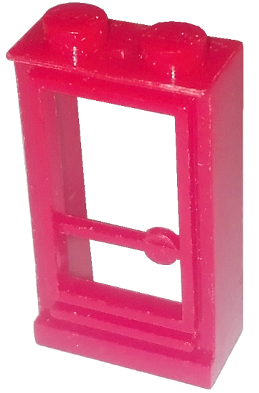 Door 1 x 2 x 3 Left with Solid Studs, without Glass in Red
