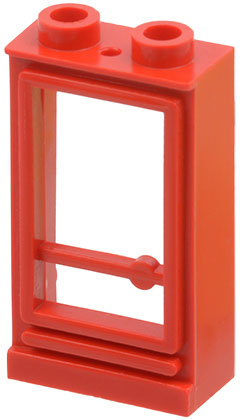 Door 1 x 2 x 3 Left with Hollow Studs, No Glass in Red