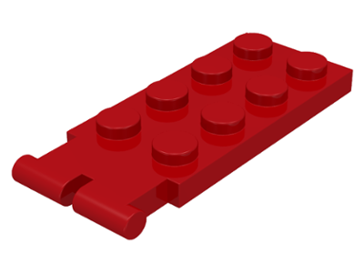 Hinge Plate 2 x 4 - Male (Digger Bucket Holder) in Red