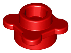 Plant, Flower, Plate Round 1 x 1 with 4 Petals in Red