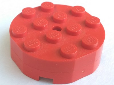 Turntable 4 x 4 - Old Type Complete - Faceted in Red
