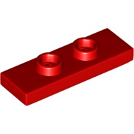 Plate Special 1 x 3 with 2 Studs with Groove and Inside Stud Holder (Jumper) in Red