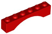 Brick Arch 1 x 6 in Red