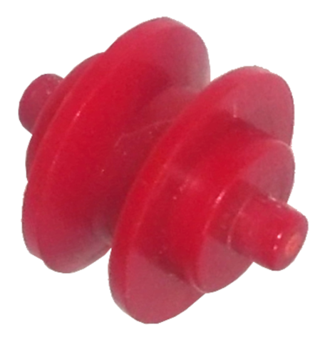 Wheel Centre Small with Stub Axles (Pulley Wheel) in Red