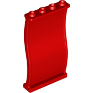 Wall Panel 1 x 4 x 6 Curved Vertically in Red