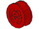 Wheel with Split Axle hole in Red