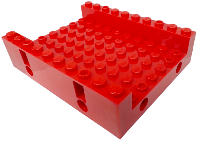 Brick Special 8 x 10 x 2 with 6 x 10 Recessed, Pin Holes in Red