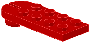 Plate Special 2 x 5 with Towball Socket in Red